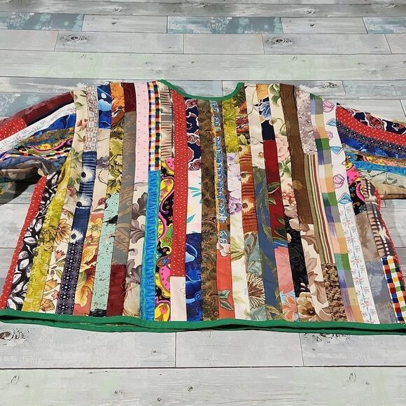 Vintage Patchwork Quilt Blazer One Size Custom Scrap Sewn - Picture 6 of 8